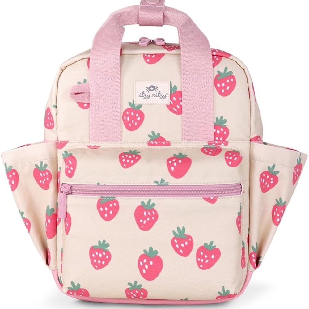 Itzy Ritzy Pink and Cream Strawberry Print Bags